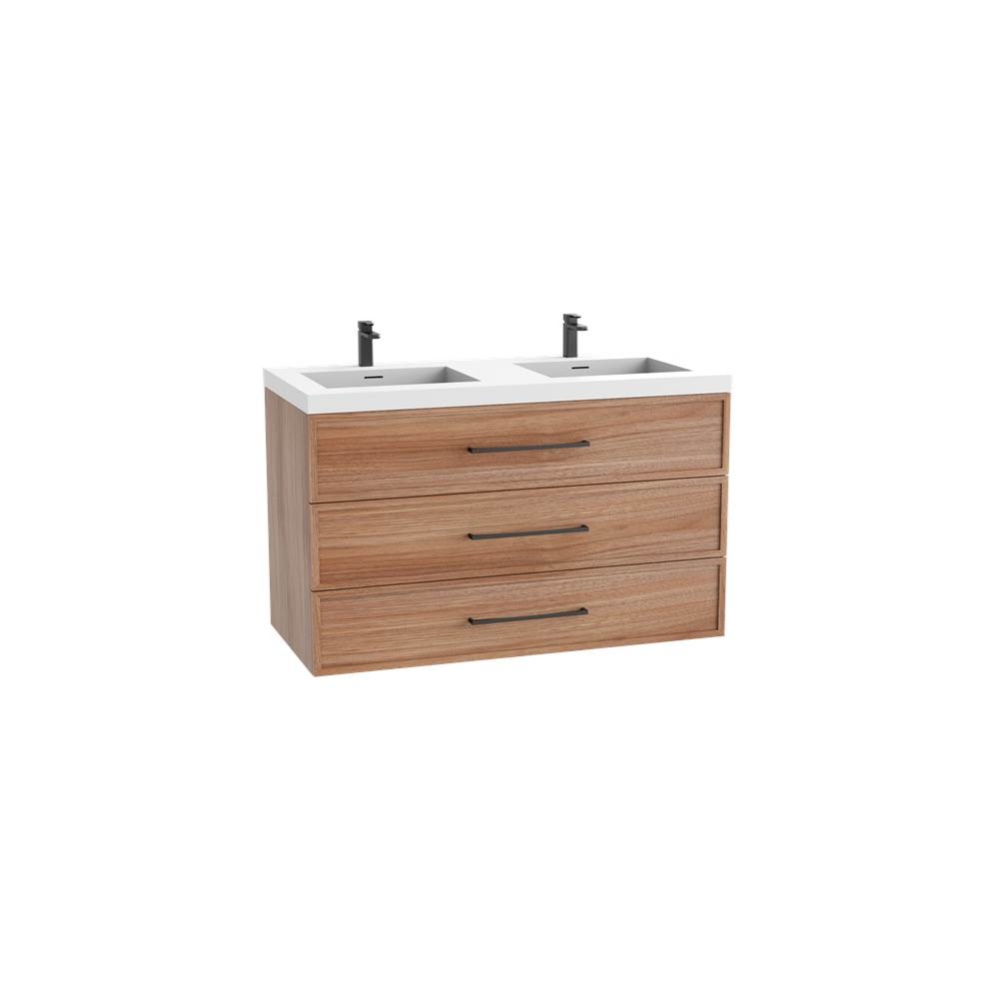 Legend 48D'' Wall hung Vanity Cabinet Natural Walnut Finish/HW: No Handles