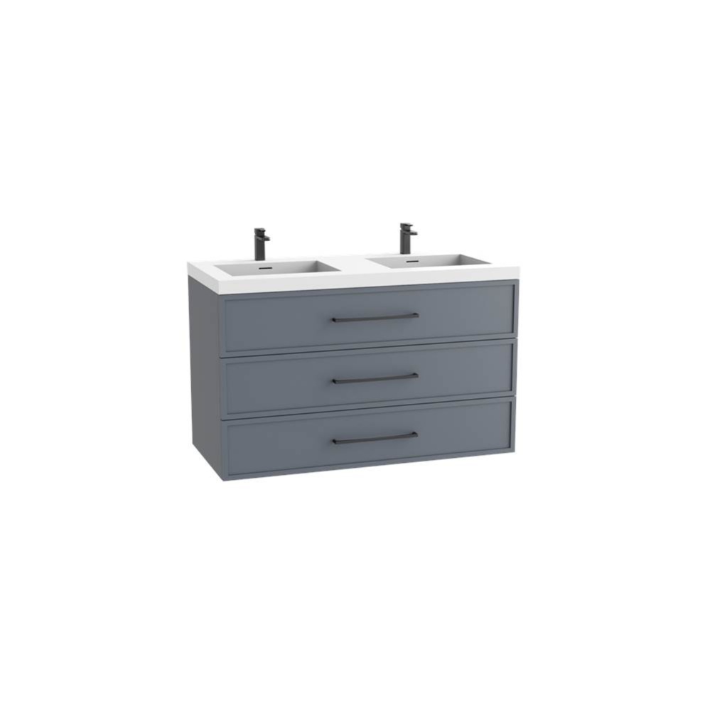 Legend 48D'' Wall hung Vanity Cabinet Studio Grey Finish/HW: Polished Chrome(PC)