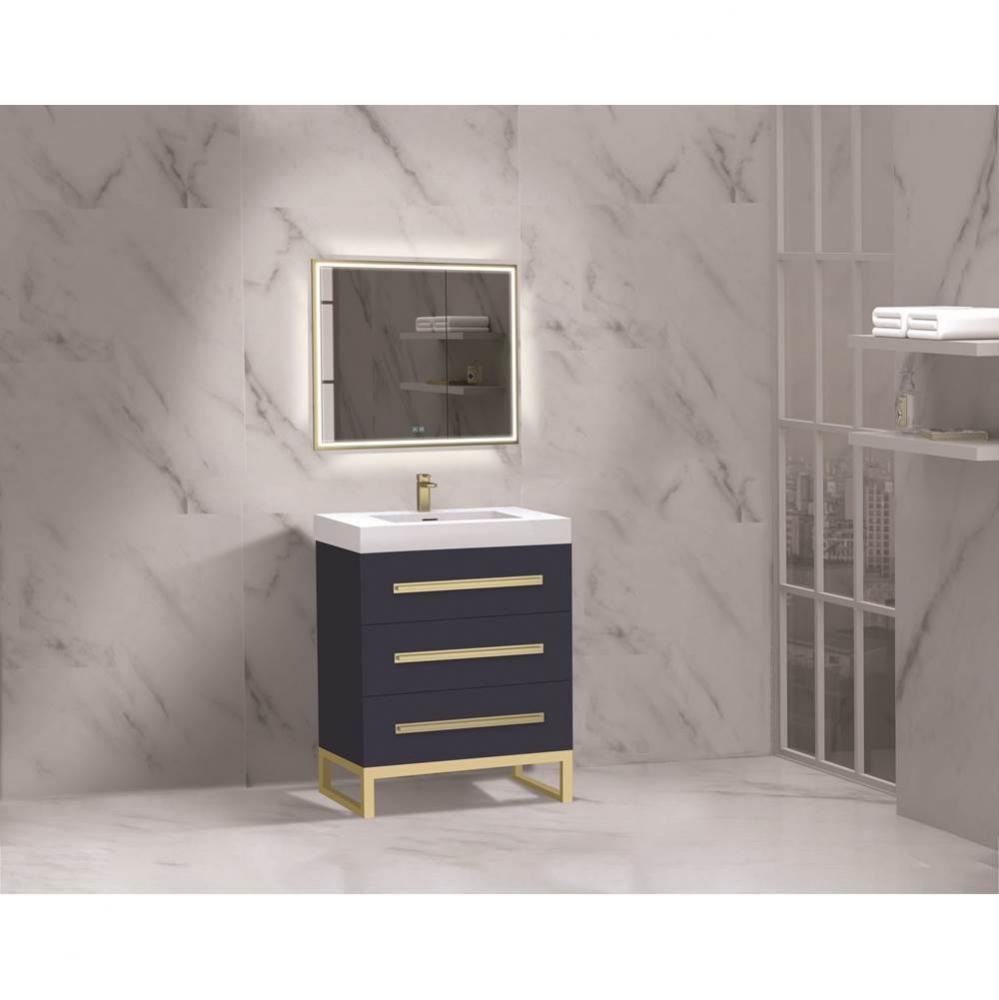 Madeli Icon 24'' Free standing Vanity Cabinet in Sapphire/HW: Matte Black(MB)