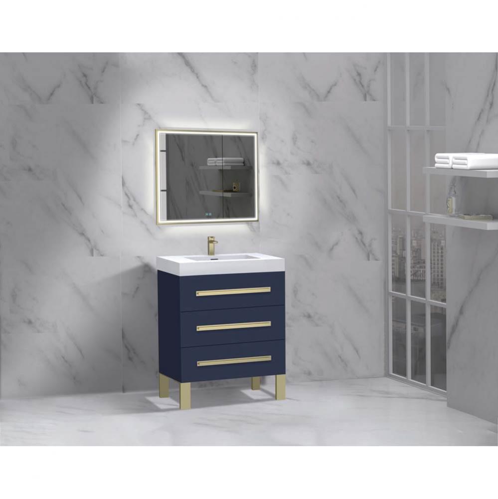 Madeli Icon 24'' Free standing Vanity Cabinet in Sapphire/HW: Brushed Nickel(BN)