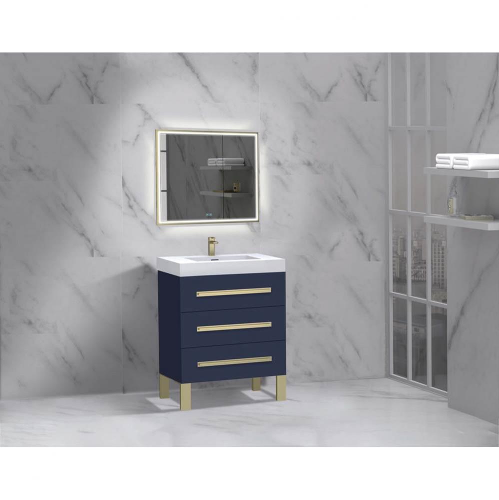 Madeli Icon 24'' Free standing Vanity Cabinet in Sapphire/HW: Polished Chrome(PC)