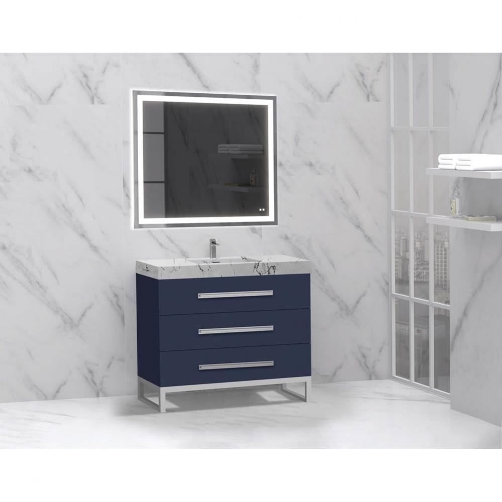 Madeli Icon 42'' Free standing Vanity Cabinet in Sapphire/HW: Brushed Nickel(BN)