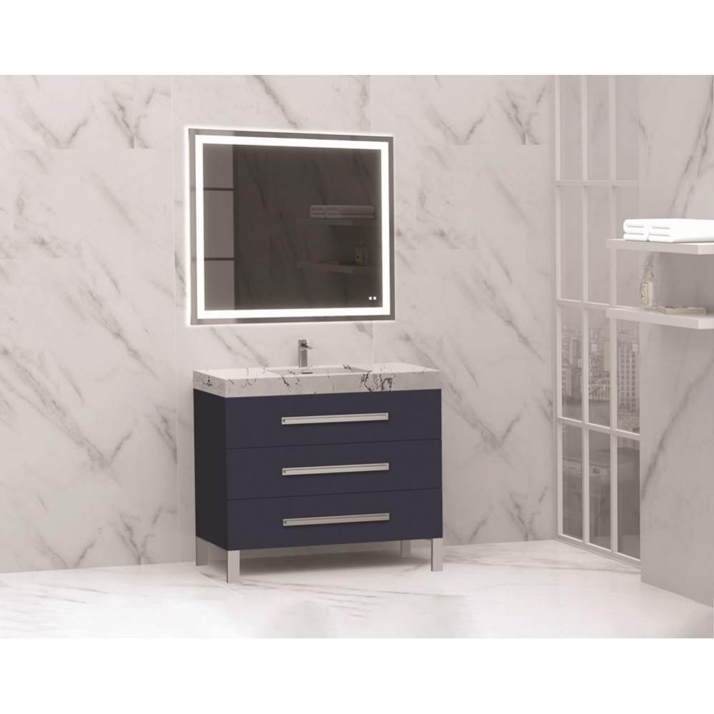 Madeli Icon 42'' Free standing Vanity Cabinet in Sapphire/HW: Polished Nickel(PN)