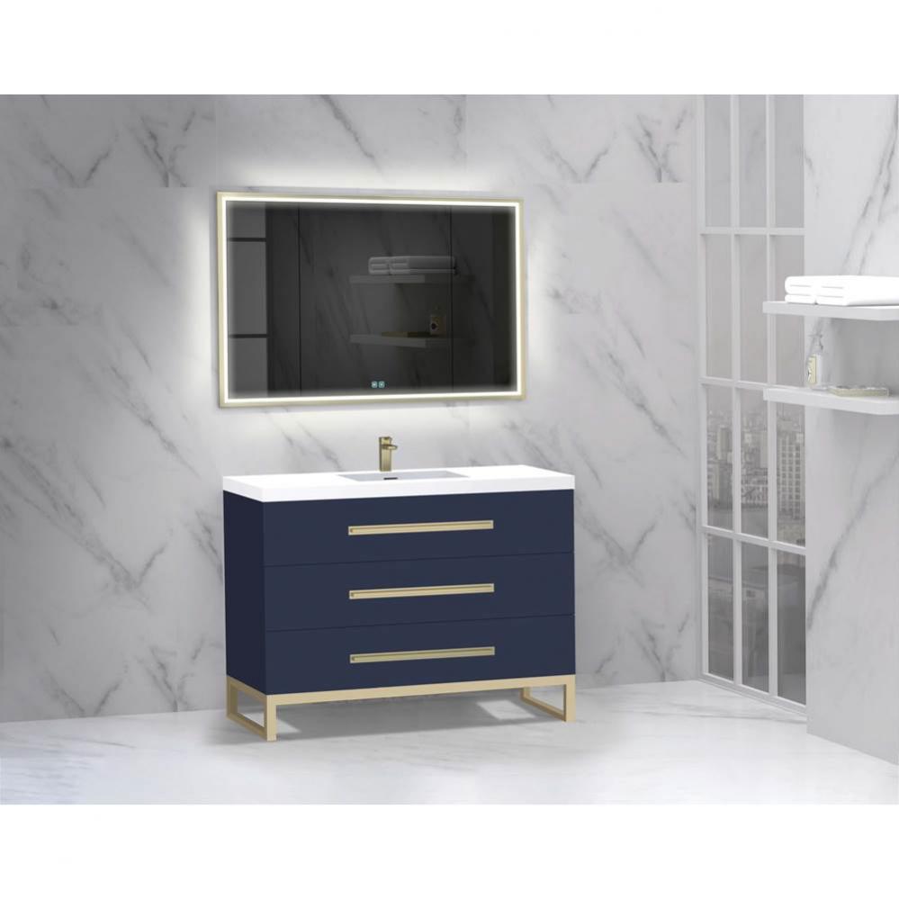 Icon 48C'' Free standing Vanity Cabinet in Natural Oak/HW: Polished Chrome(PC)