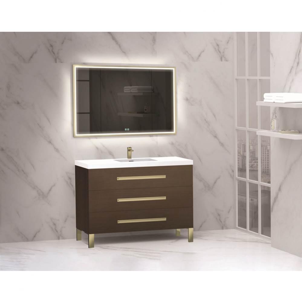 Madeli Icon 48C'' Free standing Vanity Cabinet in Walnut/HW: Polished Chrome(PC)