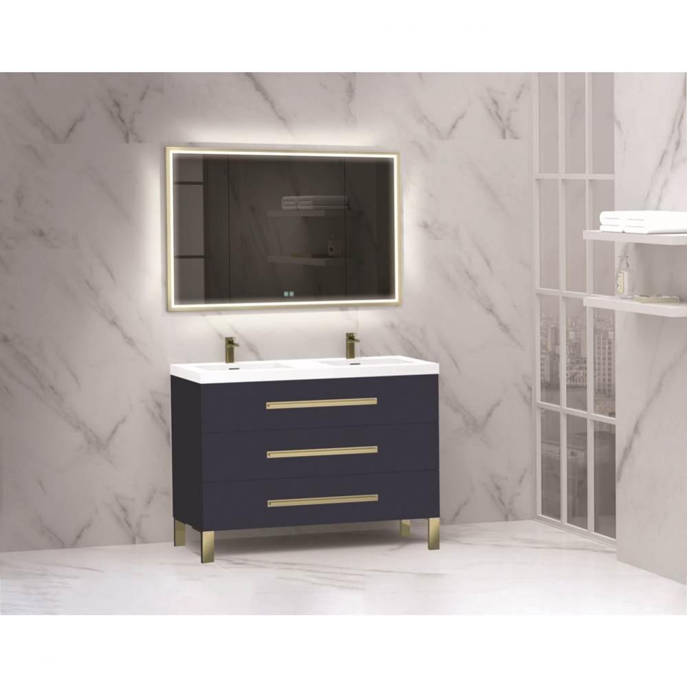 Madeli Icon 48D'' Free standing Vanity Cabinet in Sapphire/HW: Polished Chrome(PC)