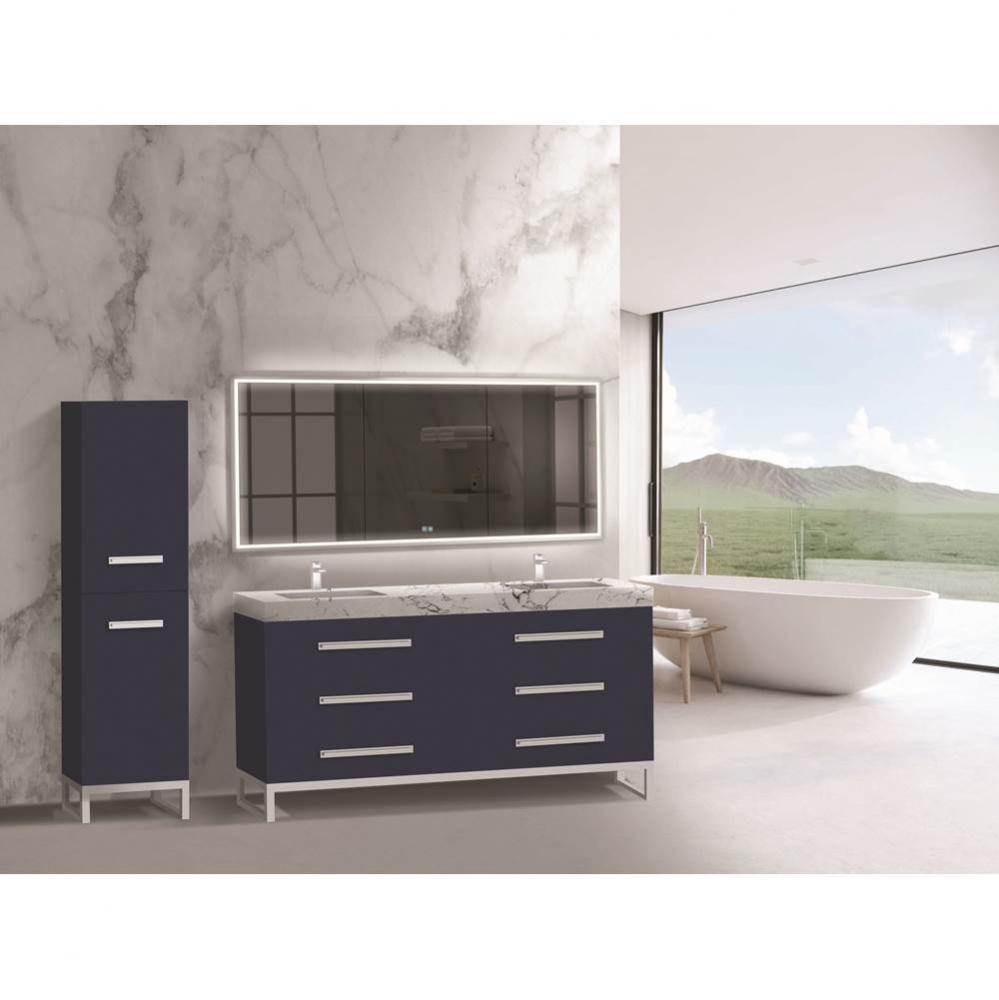 Madeli Icon 72'' Free standing Vanity Cabinet in Sapphire/HW: Brushed Nickel(BN)
