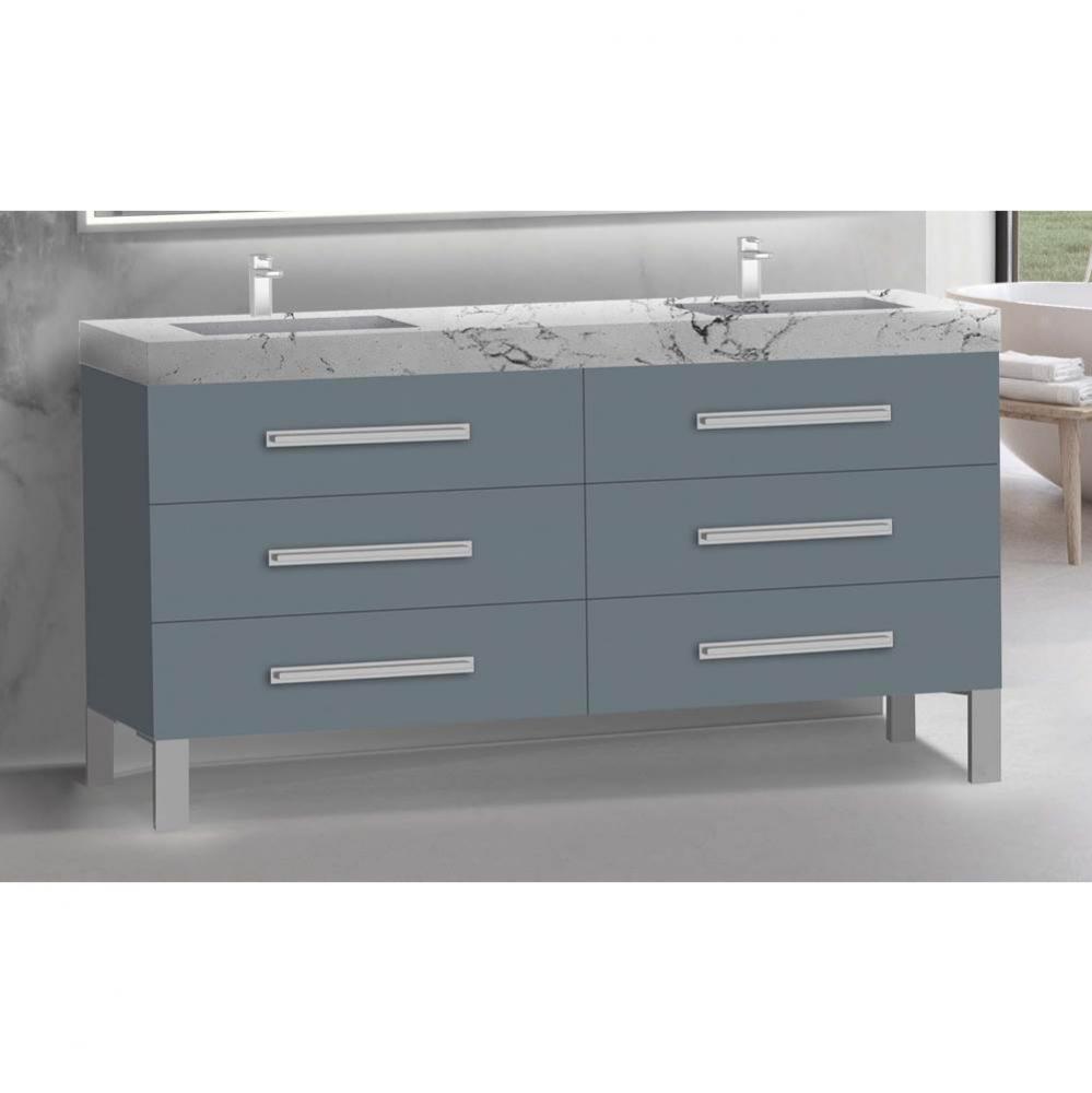 Madeli Icon 72'' Free standing Vanity Cabinet in Studio Grey/HW: Polished Chrome(PC)