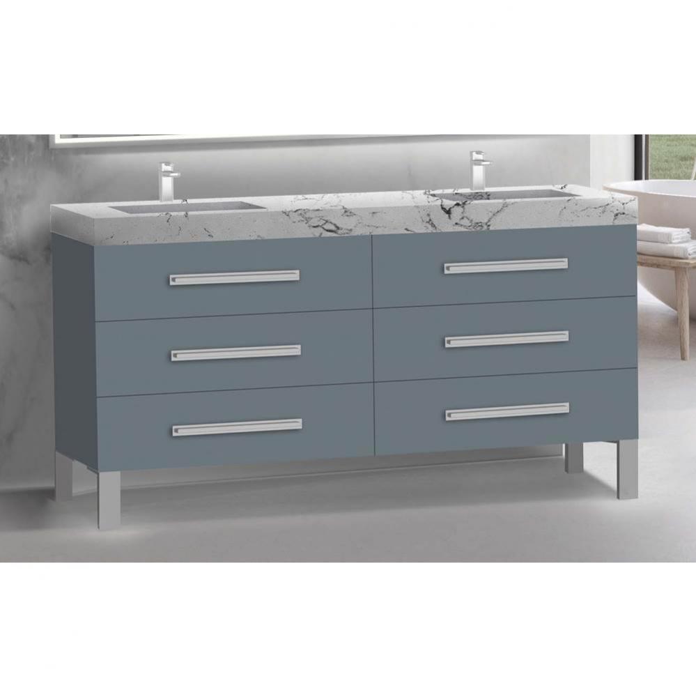 Madeli Icon 72'' Free standing Vanity Cabinet in Studio Grey/HW: Polished Nickel(PN)