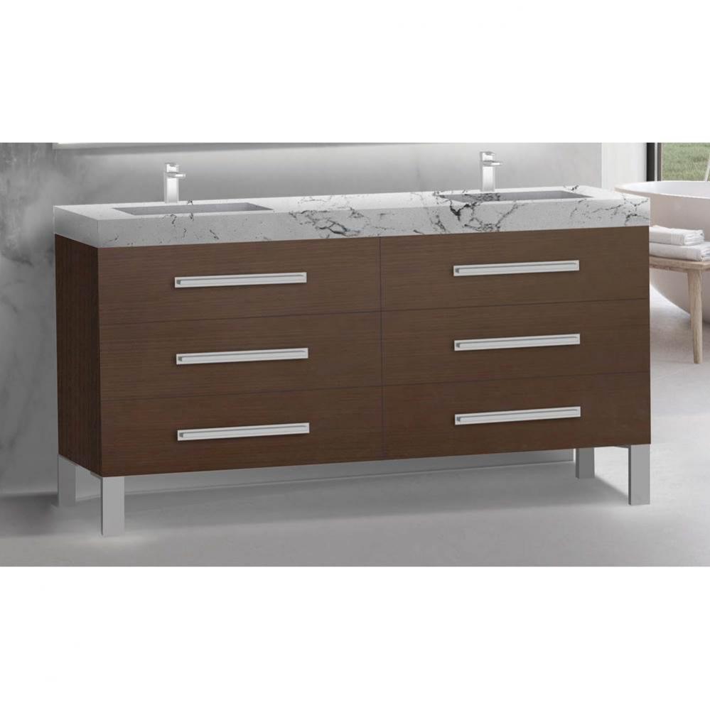 Madeli Icon 72'' Free standing Vanity Cabinet in Walnut/HW: Matte Black(MB)