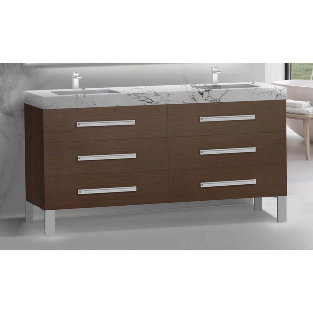 Madeli Icon 72'' Free standing Vanity Cabinet in Walnut/HW: Polished Chrome(PC)