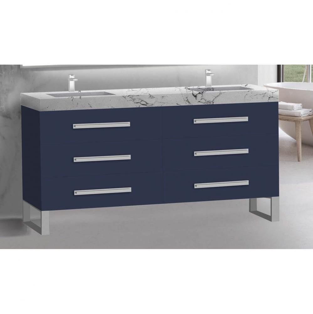 Madeli Icon 72'' Free standing Vanity Cabinet in Sapphire/HW: Polished Chrome(PC)