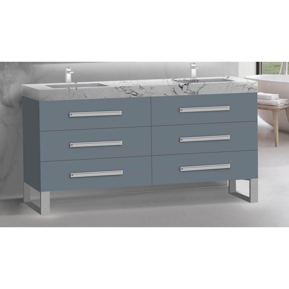 Madeli Icon 72'' Free standing Vanity Cabinet in Studio Grey/HW: Polished Nickel(PN)