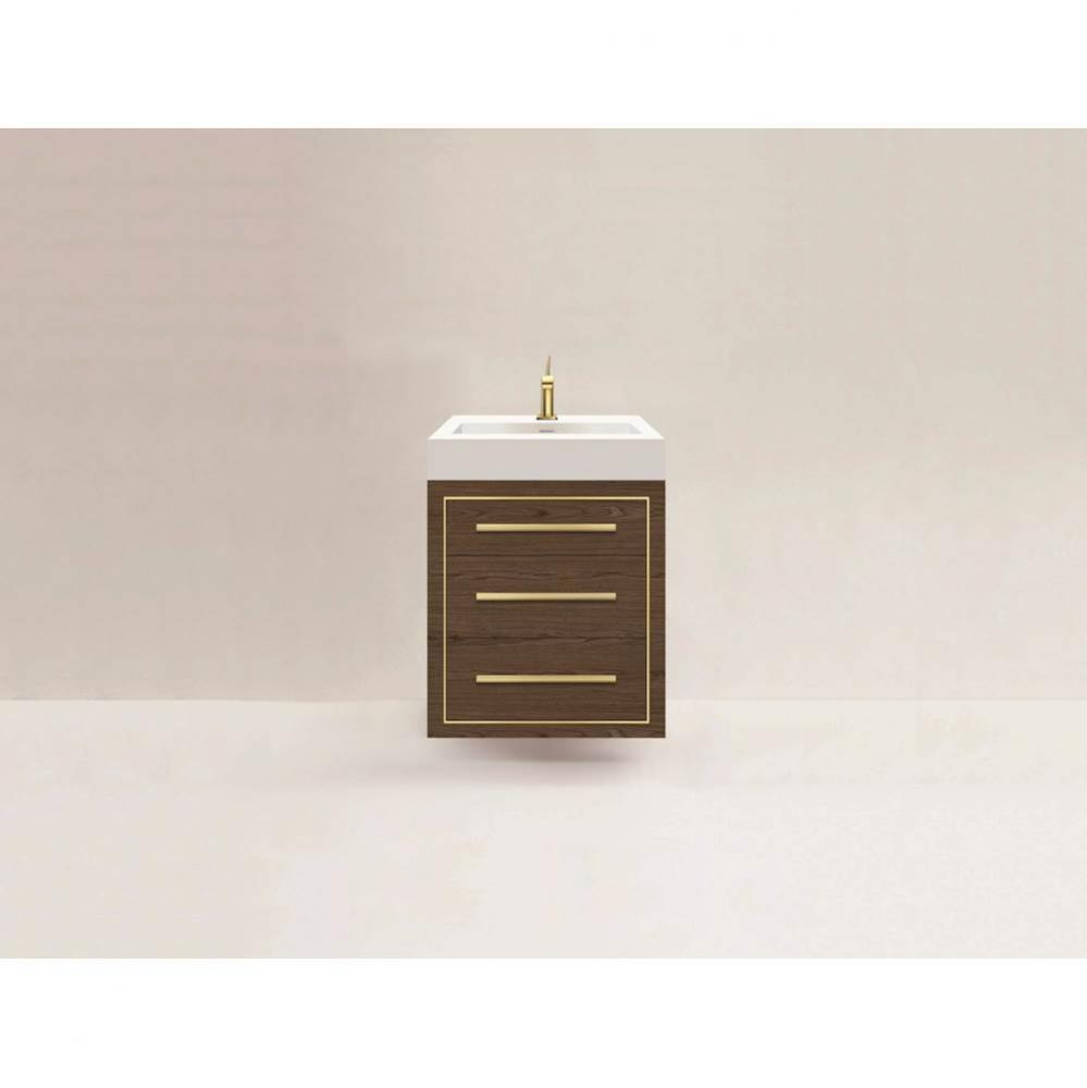 Madeli Villa 24'' Wall hung  Vanity Cabinet in Brandy/HW: Matte Black(MB)