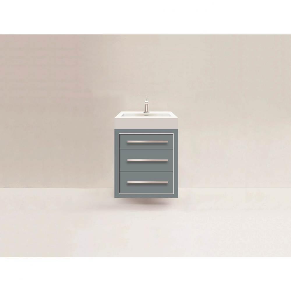 Madeli Villa 24'' Wall hung  Vanity Cabinet in Studio Grey/HW: Polished Nickel(PN)