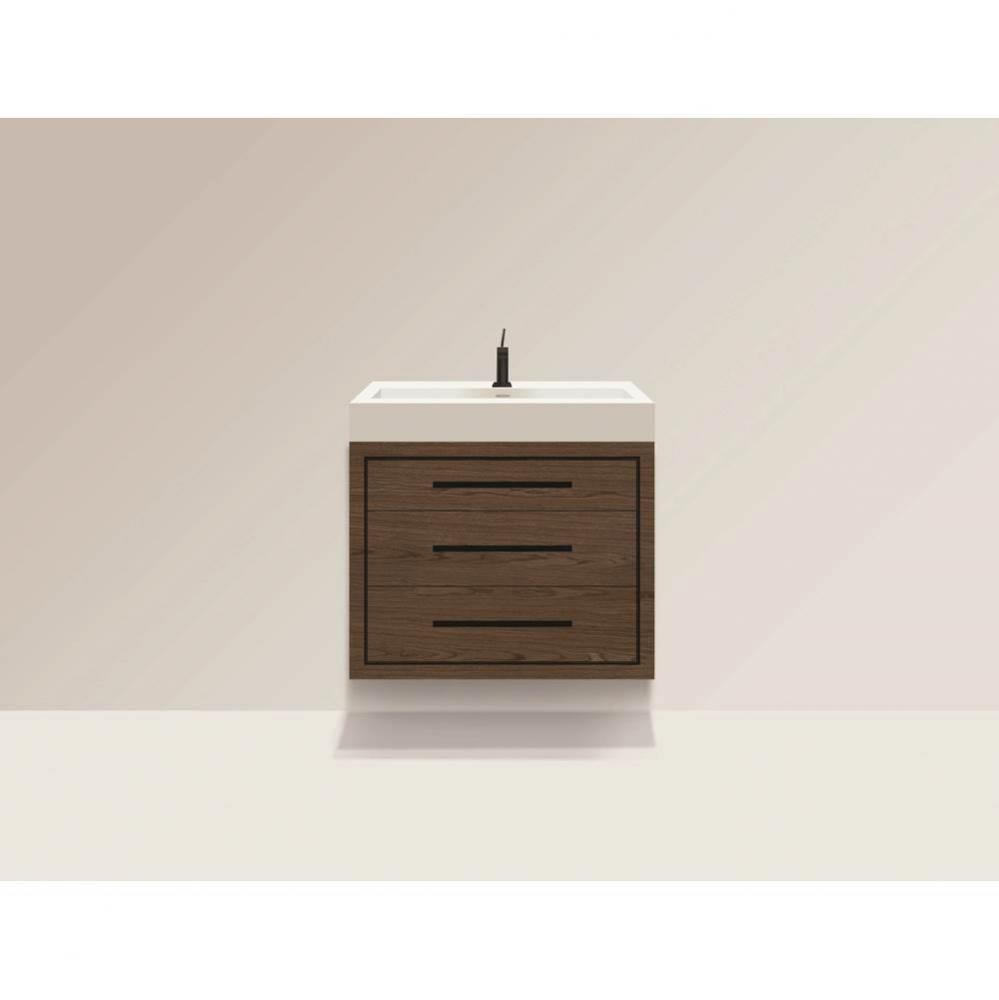Madeli Villa 42'' Wall hung  Vanity Cabinet in Brandy/HW: Polished Nickel(PN)