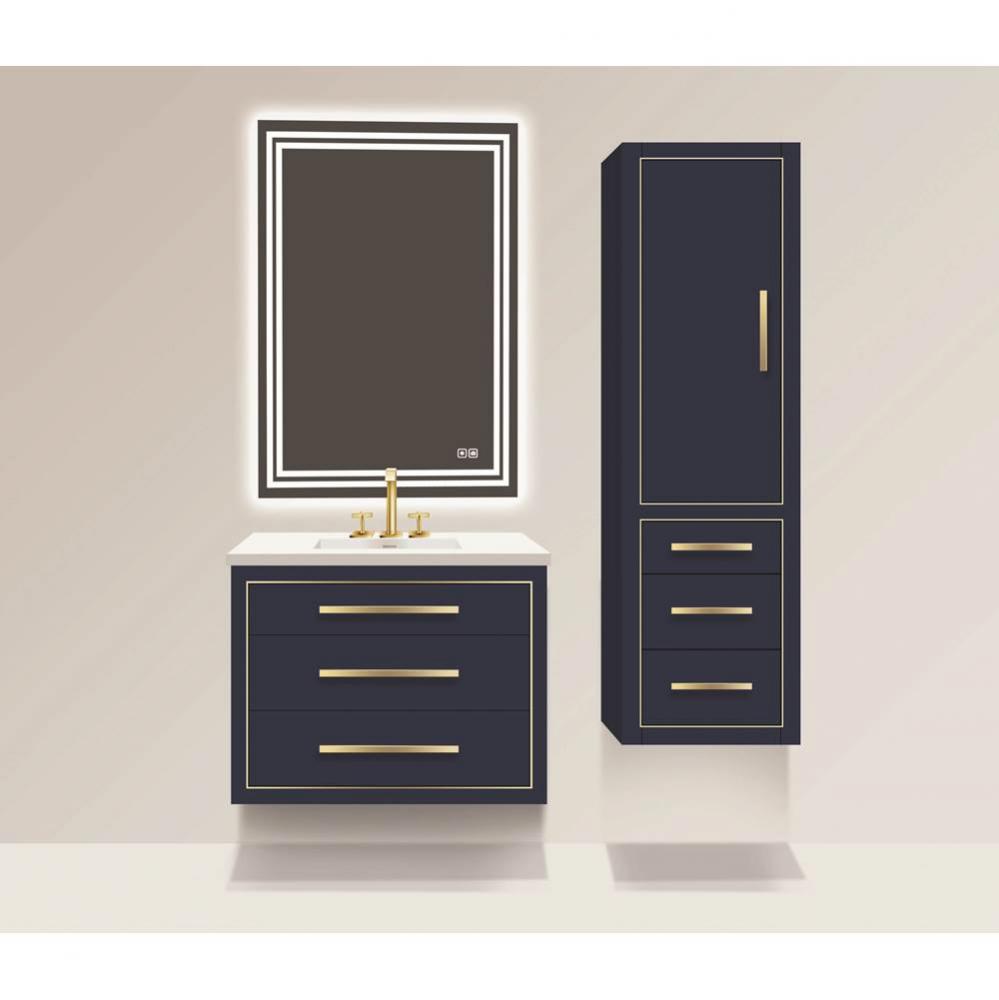 Madeli Villa 42'' Wall hung  Vanity Cabinet in Sapphire/HW: Polished Nickel(PN)