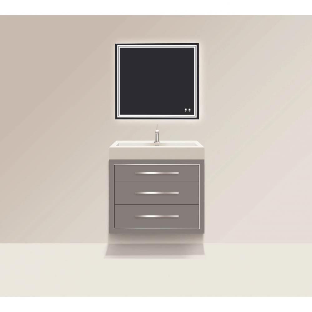 Madeli Villa 42'' Wall hung  Vanity Cabinet in Studio Grey/HW: Polished Chrome(PC)