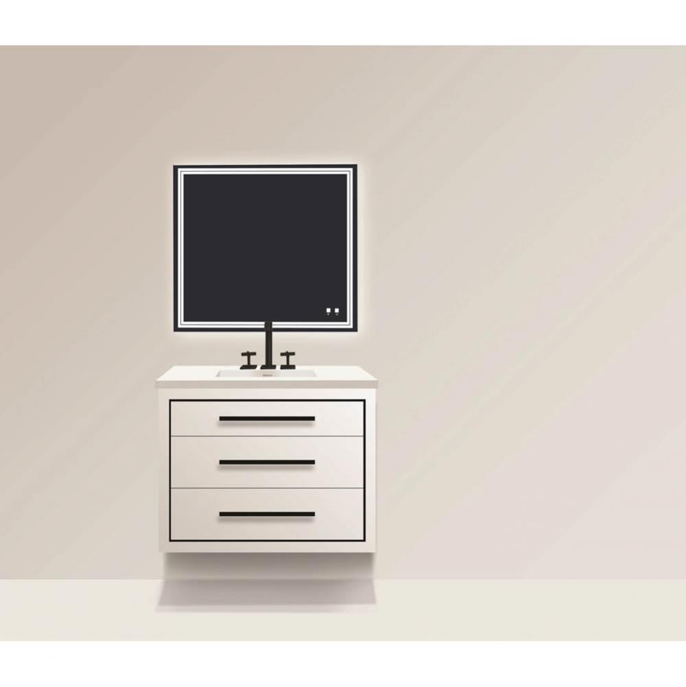 Madeli Villa 42'' Wall hung  Vanity Cabinet in White/HW: Brushed Nickel(BN)