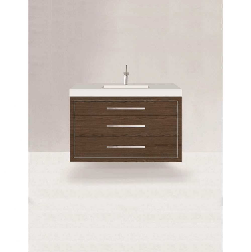 Madeli Villa 48C'' Wall hung  Vanity Cabinet in Brandy/HW: Brushed Nickel(BN)