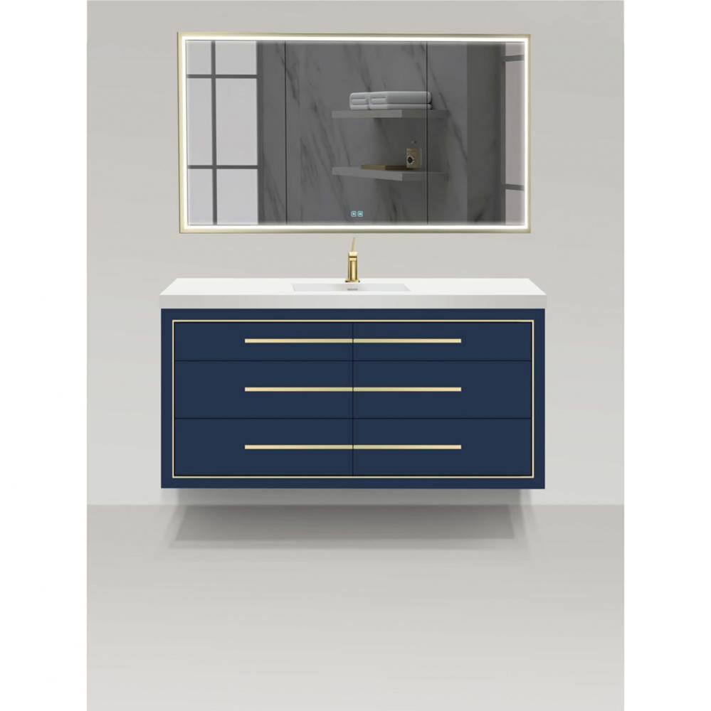 Madeli Villa 60C'' Wall hung Vanity Cabinet in Sapphire/HW: Brushed Nickel(BN)