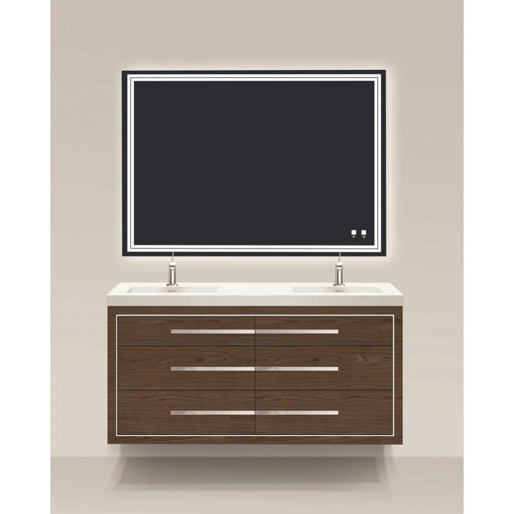 Madeli Villa 60D'' Wall hung  Vanity Cabinet in Brandy/HW: Satin Brass(SB)