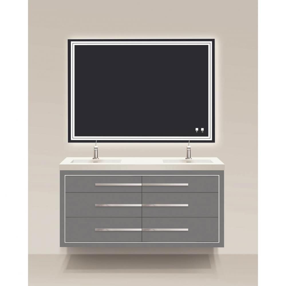 Madeli Villa 60D'' Wall hung  Vanity Cabinet Studio Grey/HW: Brushed Nickel(BN)