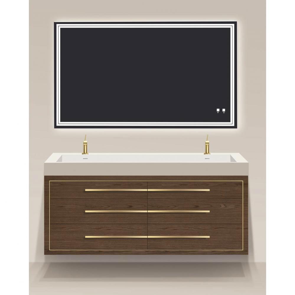 Madeli Villa 72'' Wall hung  Vanity Cabinet Brandy/HW: Matte Black(MB)