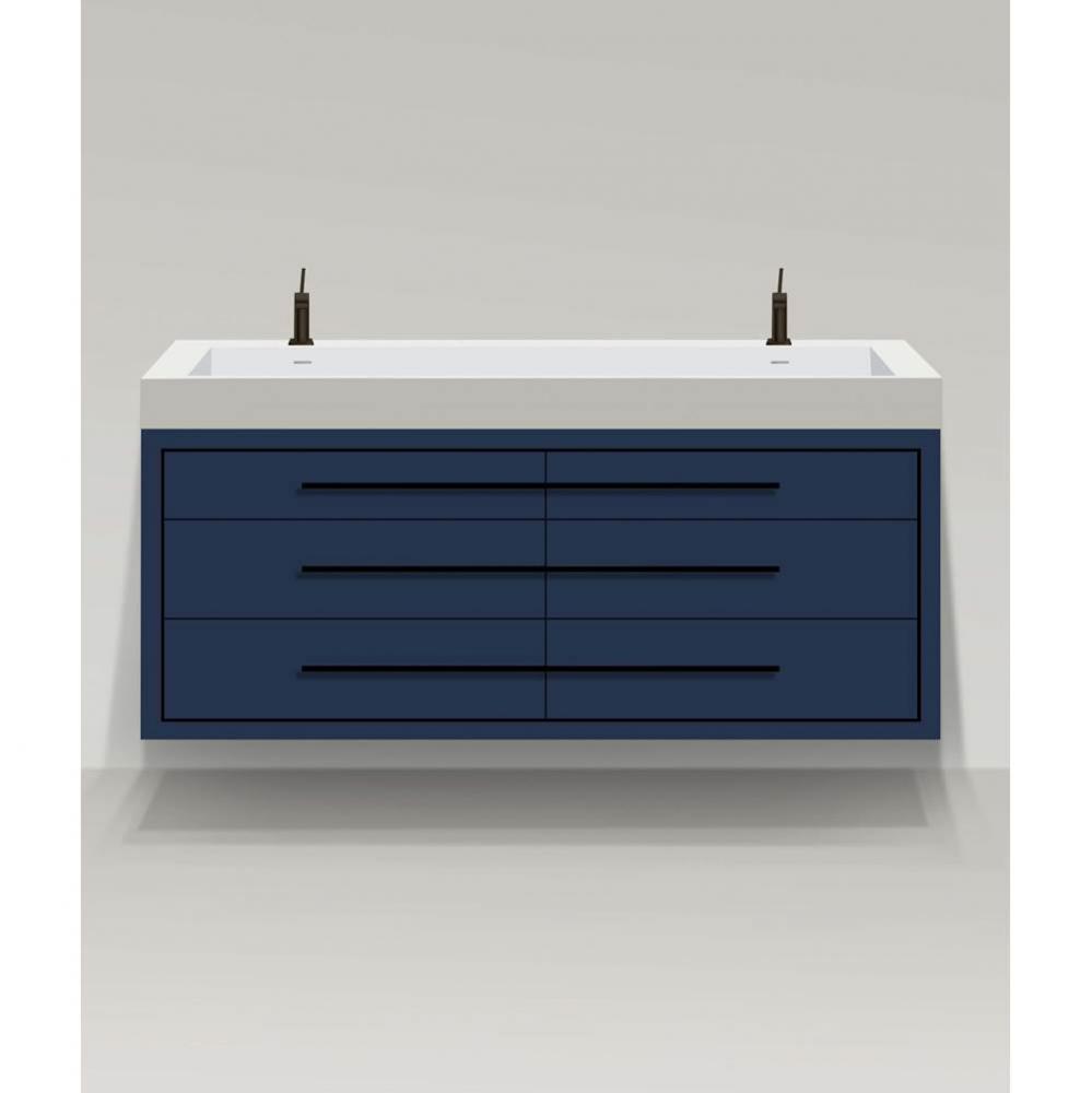 Madeli Villa 72'' Wall hung Vanity Cabinet in Sapphire/HW: Brushed Nickel(BN)