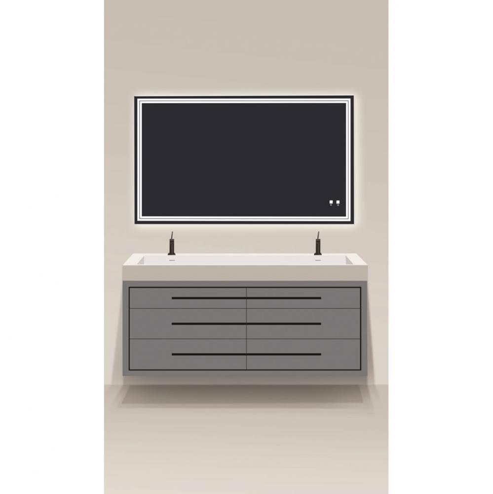 Madeli Villa 72'' Wall hung  Vanity Cabinet Studio Grey/HW: Polished Nickel(PN)