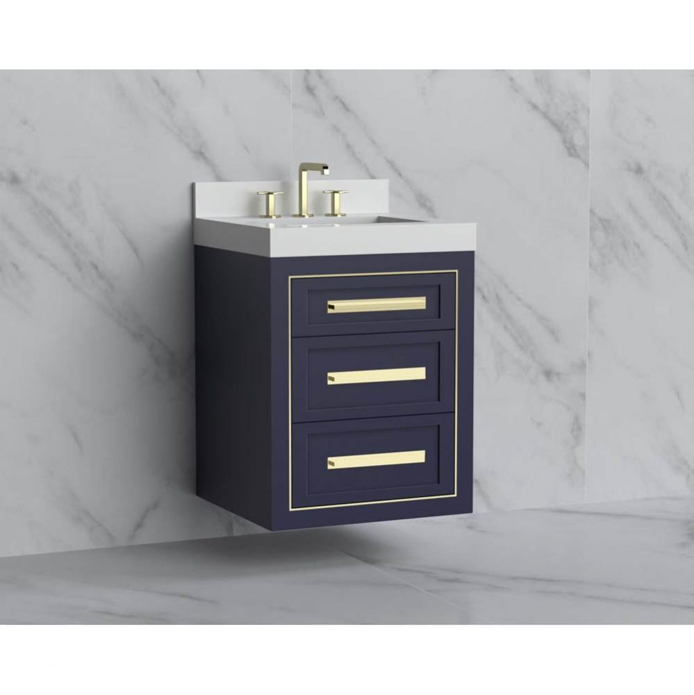 Madeli Renaissance 24'' Wall hung Vanity Cabinet in Sapphire/HW: Handles Polished Nickel