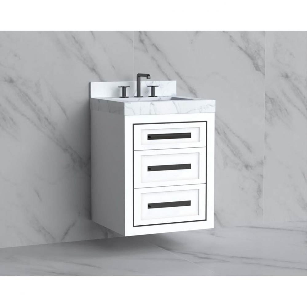Madeli Renaissance 24'' Wall hung Vanity Cabinet in White/HW: Handles Brushed Nickel(BN)