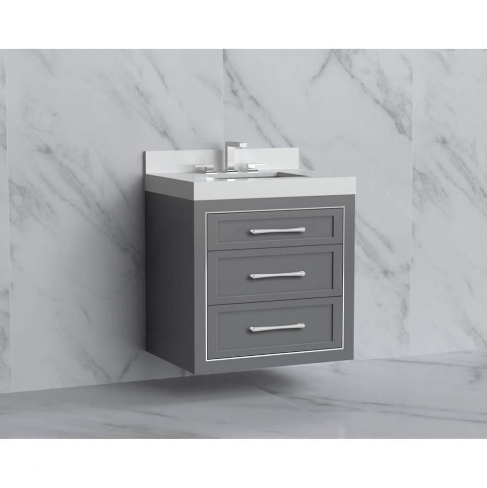 Madeli Renaissance 30'' Wall hung Vanity Cabinet in Studio Grey/HW: Handles Polished Chr