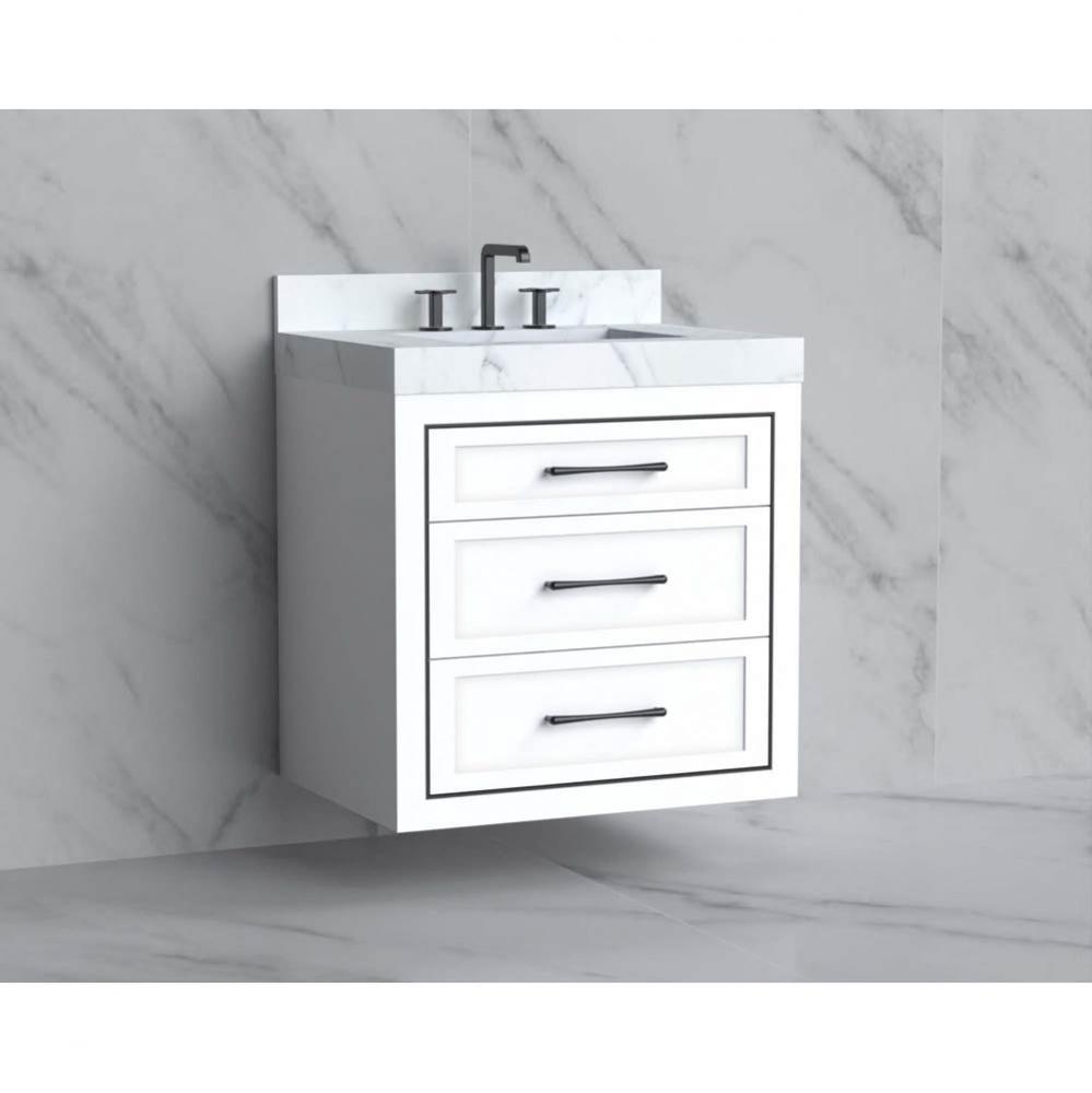 Madeli Renaissance 30'' Wall hung Vanity Cabinet in White/HW: Handles Polished Nickel(PN