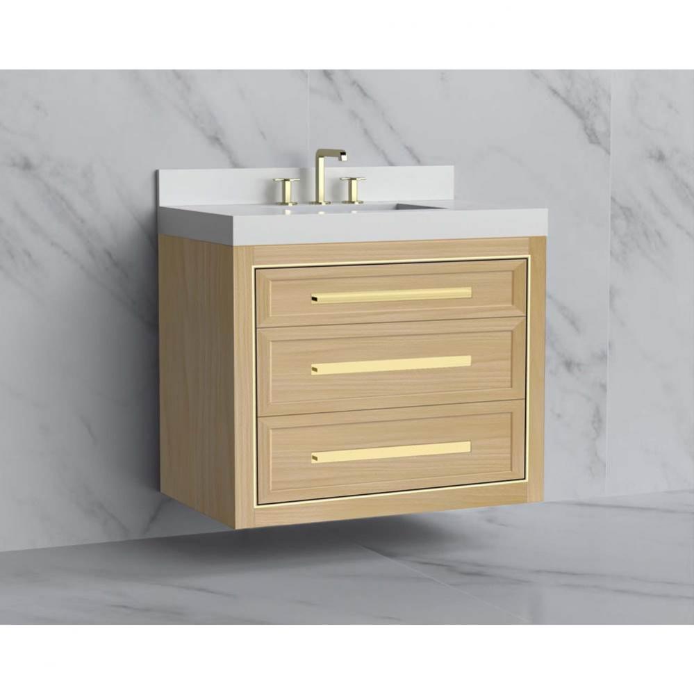 Madeli Renaissance 36'' Wall hung Vanity Cabinet in Natural Oak/HW: Handles Brushed Nick