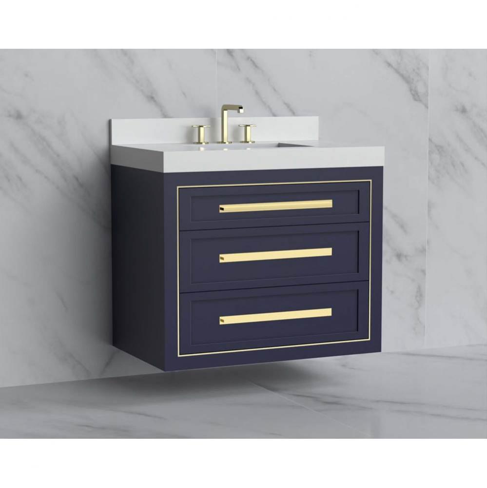 Madeli Renaissance 36'' Wall hung Vanity Cabinet in Sapphire/HW: Handles Satin Brass(SB)