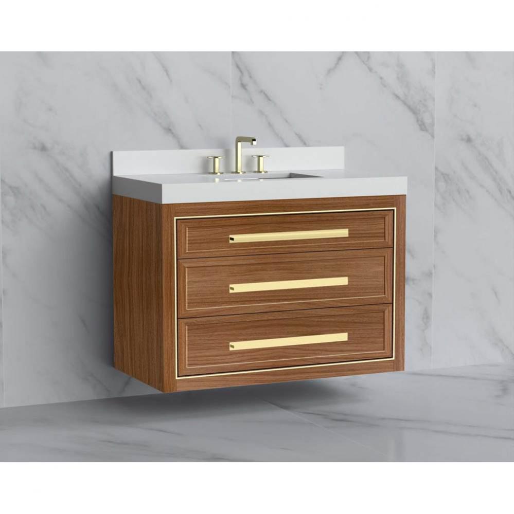 Madeli Renaissance 42'' Wall hung Vanity Cabinet in Natural Walnut/HW: Handles Brushed N