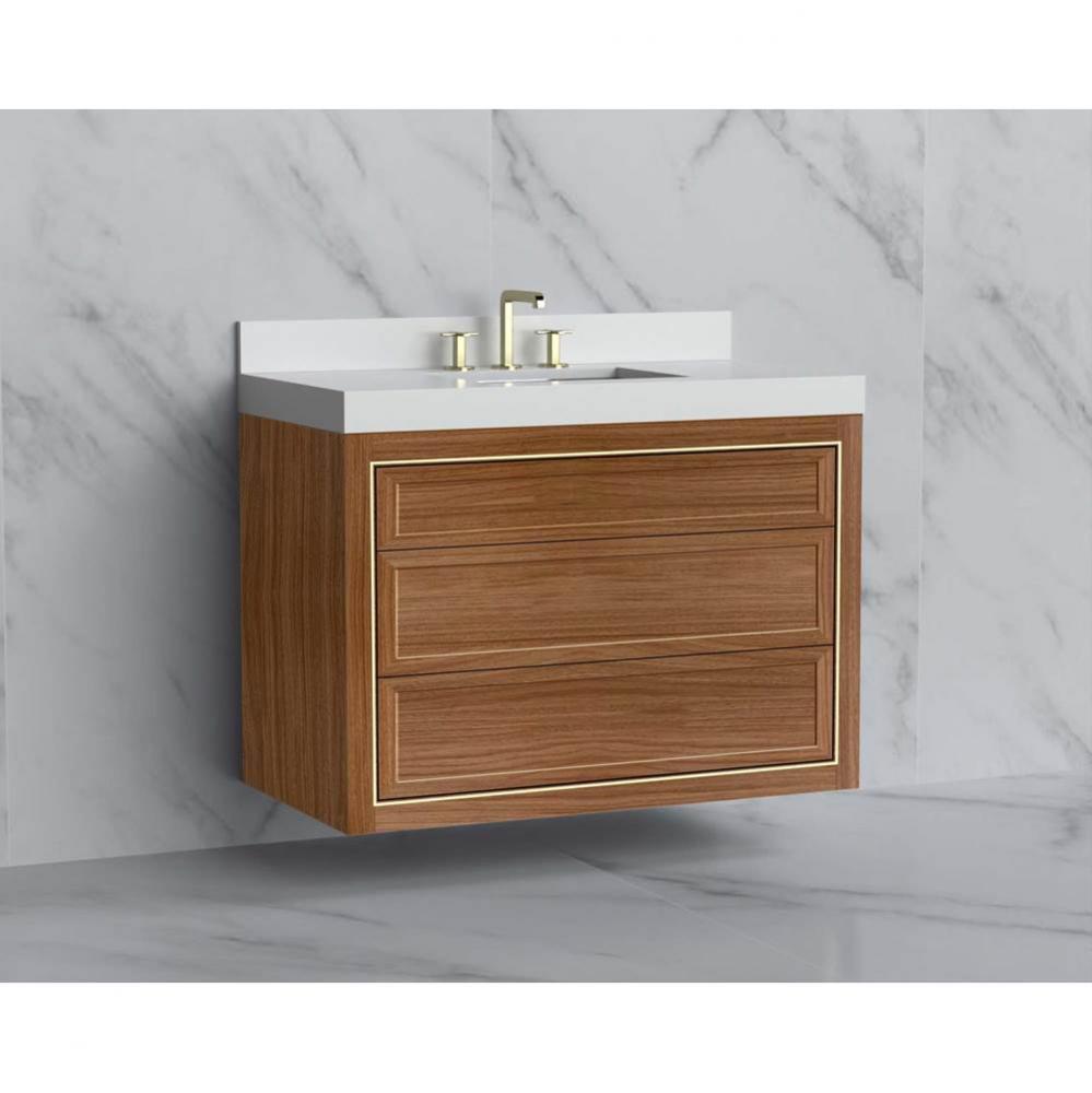 Madeli Renaissance 42'' Wall hung Vanity Cabinet in Natural Walnut/HW: No Handles - Inla