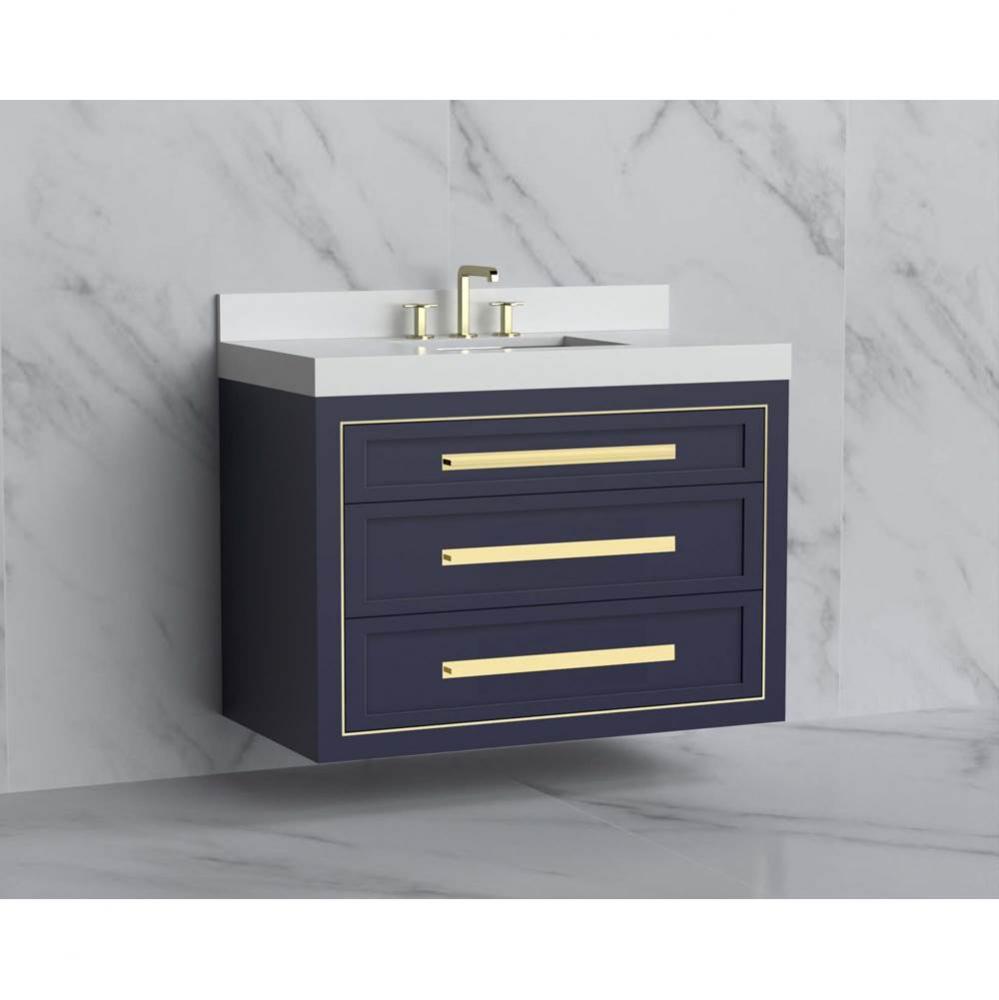 Madeli Renaissance 42'' Wall hung Vanity Cabinet in Sapphire/HW: Handles Matte Black(MB)