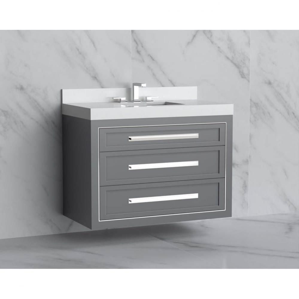 Madeli Renaissance 42'' Wall hung Vanity Cabinet in Studio Grey/HW: Handles Matte Black(