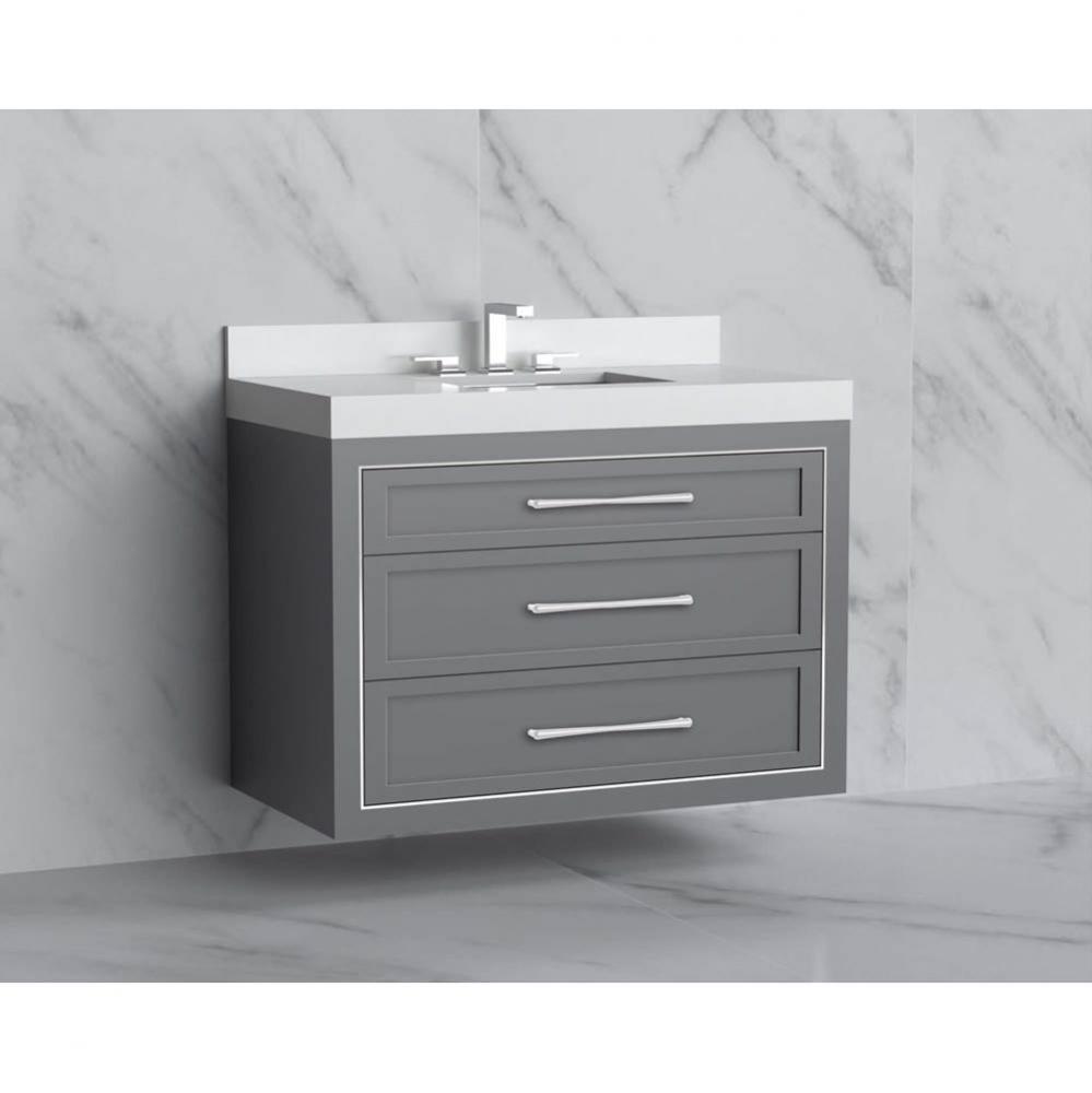 Madeli Renaissance 42'' Wall hung Vanity Cabinet in Studio Grey/HW: Handles Polished Chr