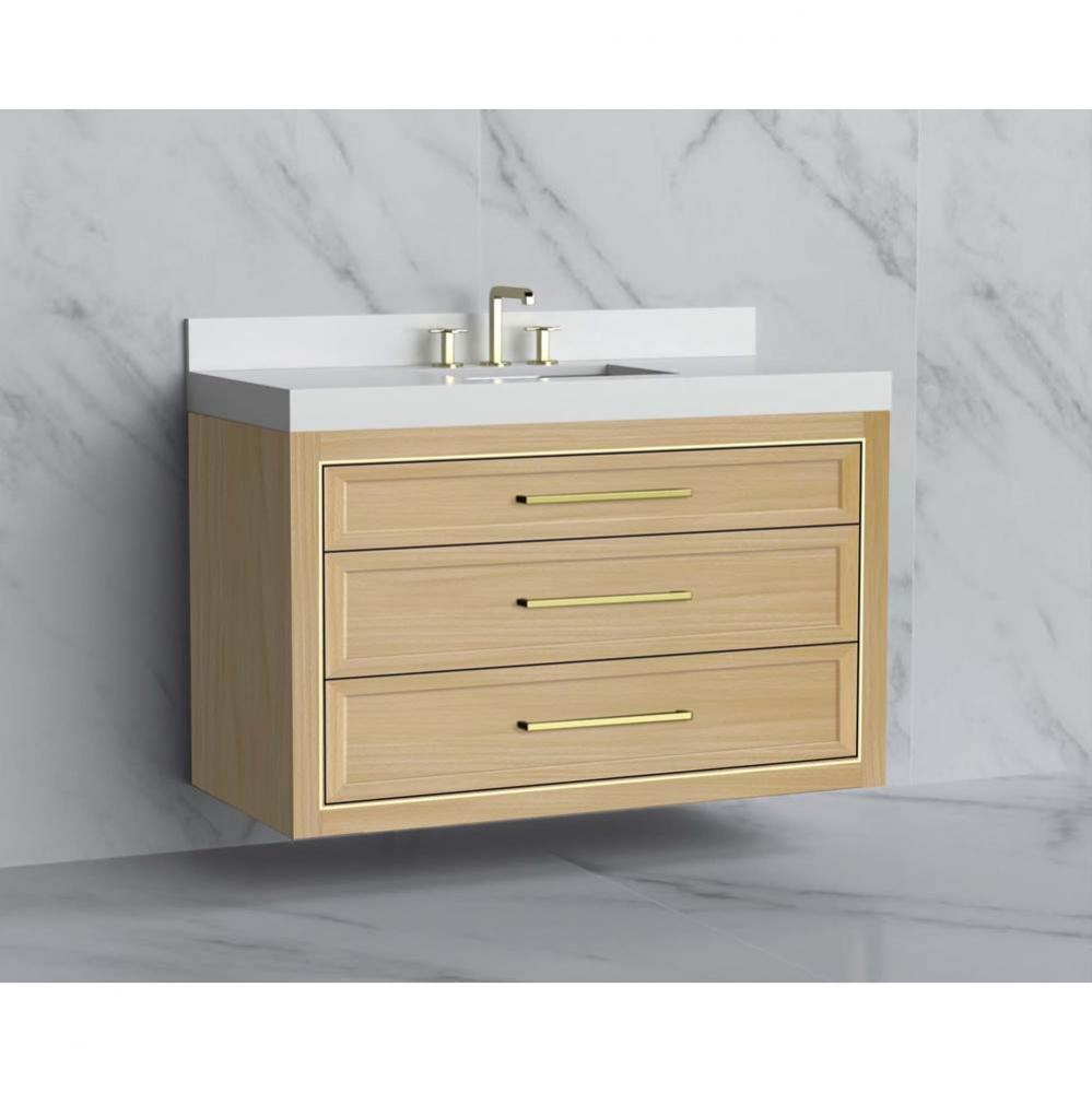 Madeli Renaissance 48C'' Wall hung Vanity Cabinet in Natural Oak/HW: Handles Polished Ch