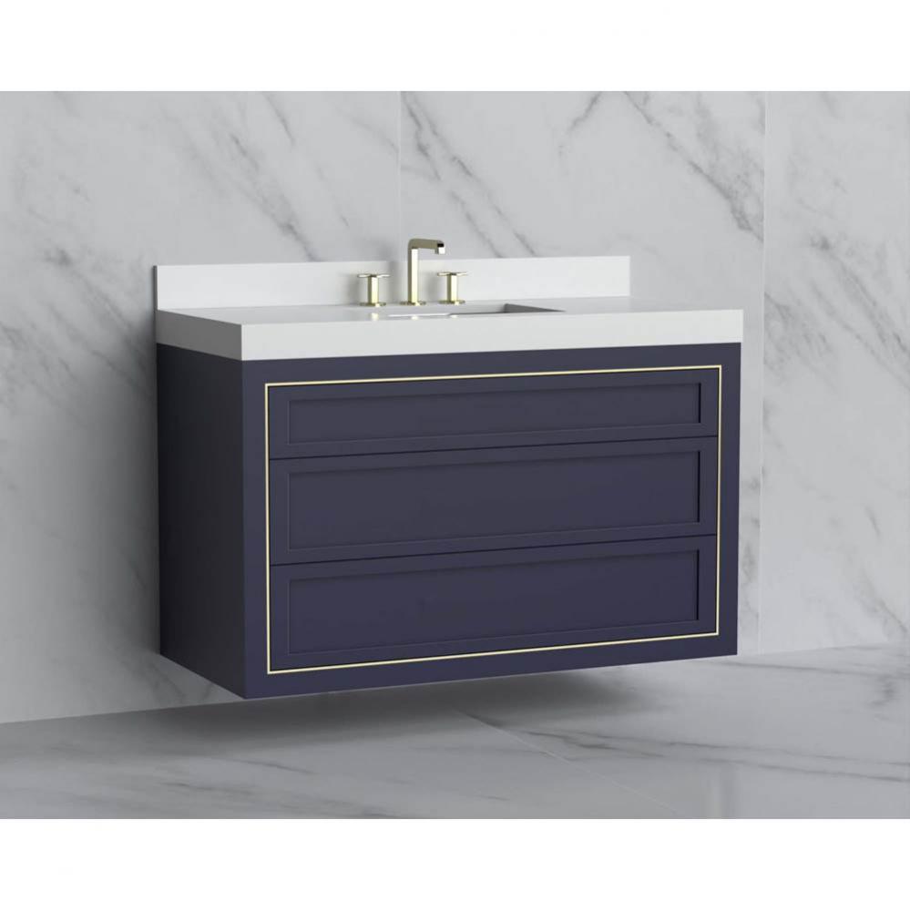 Madeli Renaissance 48C'' Wall hung Vanity Cabinet in Sapphire - No Handles - Inlay in Br