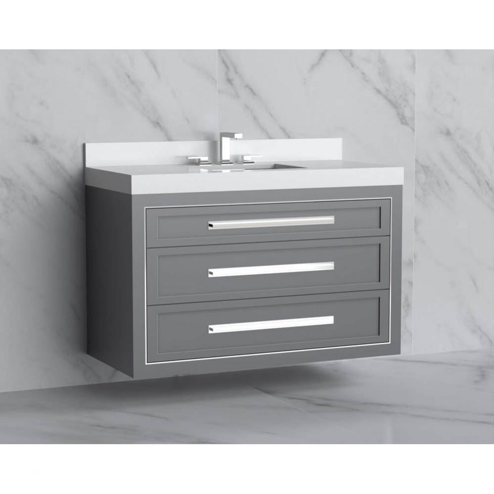 Madeli Renaissance 48C'' Wall hung Vanity Cabinet in Studio Grey/HW: Handles Polished Ch