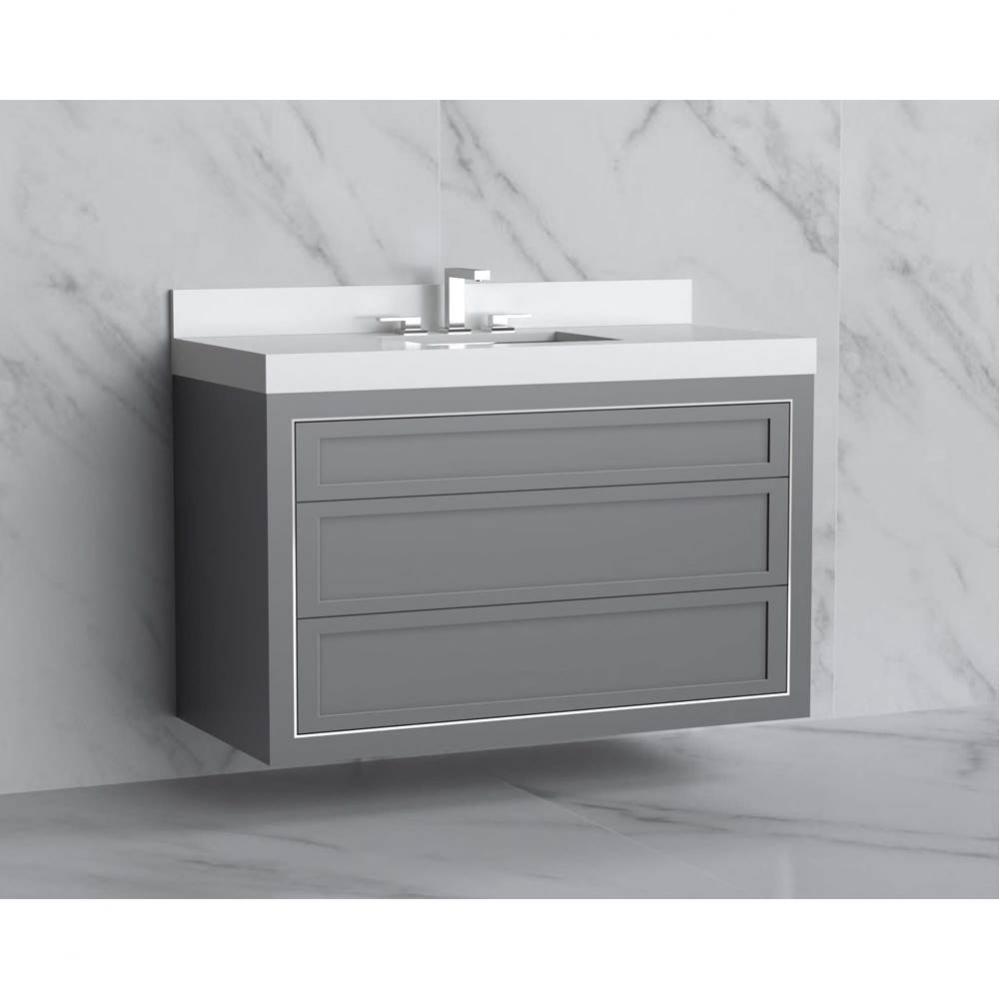 Madeli Renaissance 48C'' Wall hung Vanity Cabinet in Studio Grey - No Handles - Inlay in