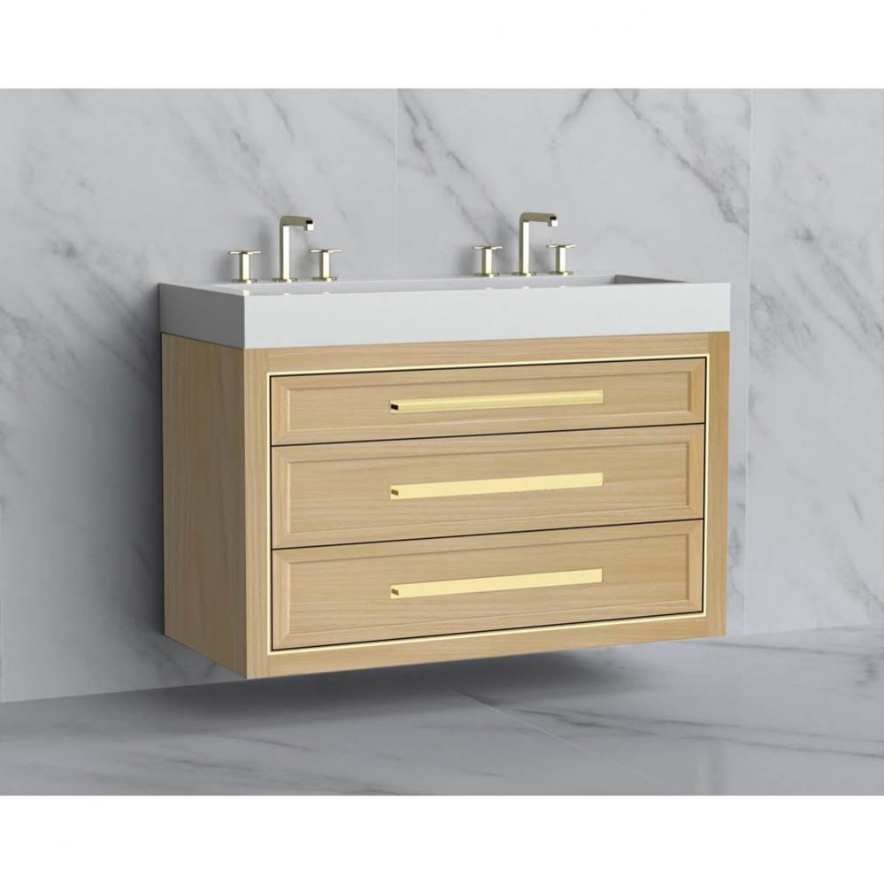 Madeli Renaissance 48D'' Wall hung Vanity Cabinet in Natural Oak/HW: Handles Polished Ch