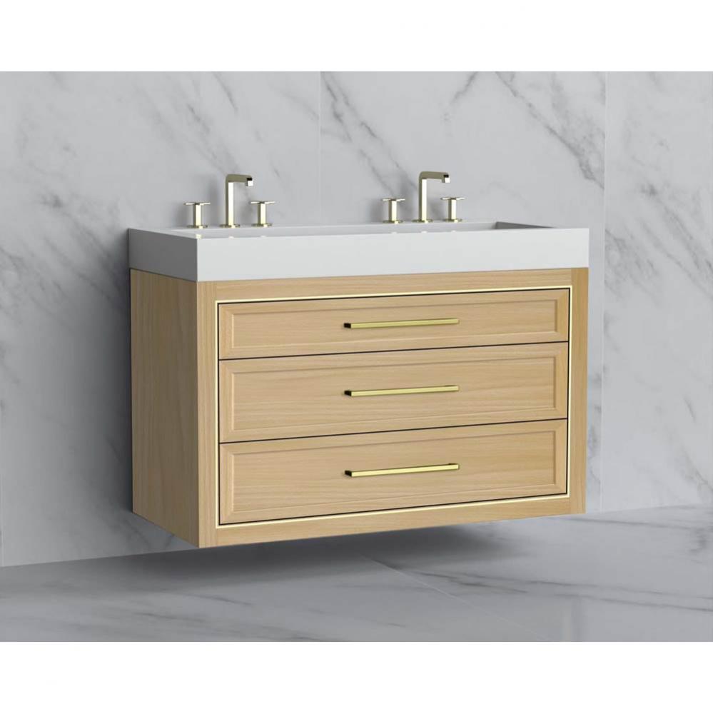 Madeli Renaissance 48D'' Wall hung Vanity Cabinet in Natural Oak/HW: Handles Matte Black