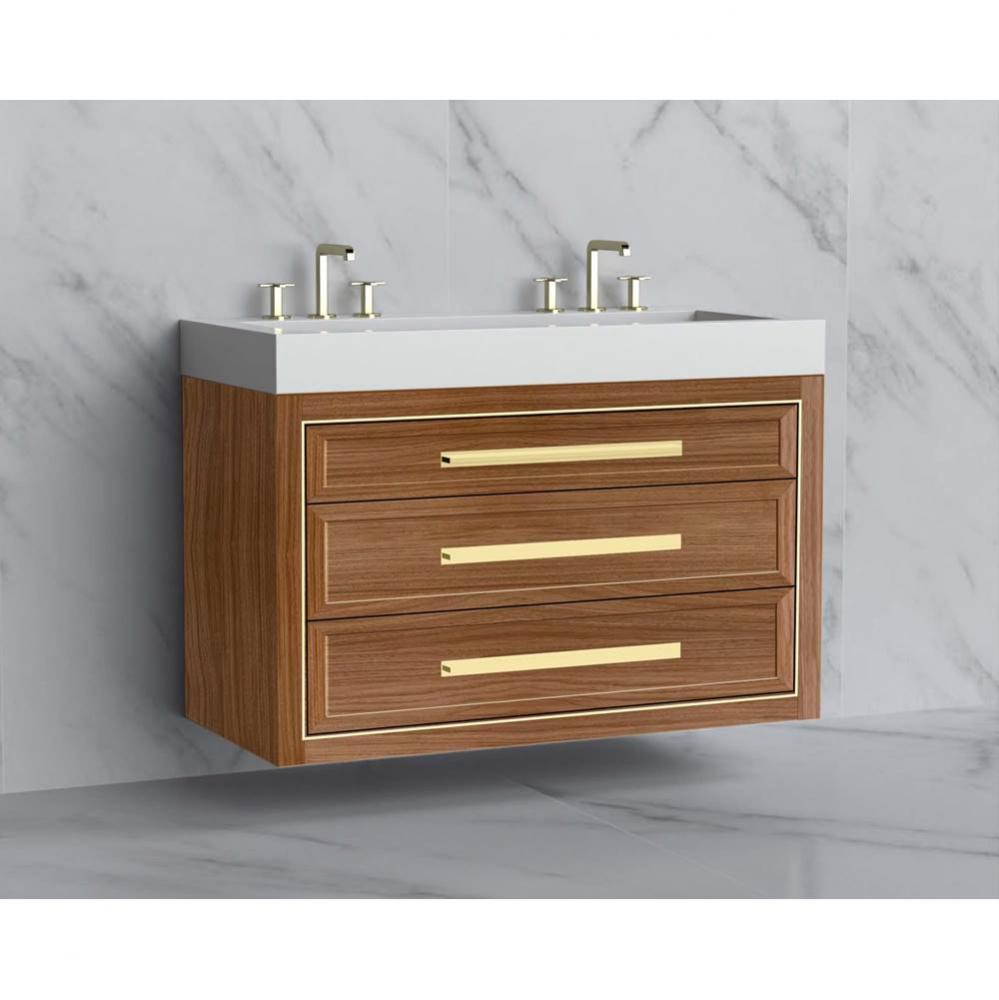 Madeli Renaissance 48D'' Wall hung Vanity Cabinet in Natural Walnut/HW: Handles Polished