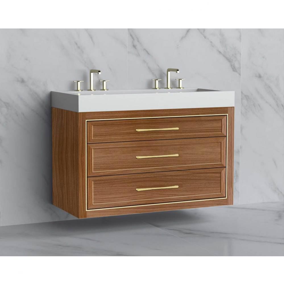 Madeli Renaissance 48D'' Wall hung Vanity Cabinet in Natural Walnut/HW:Handles Polished