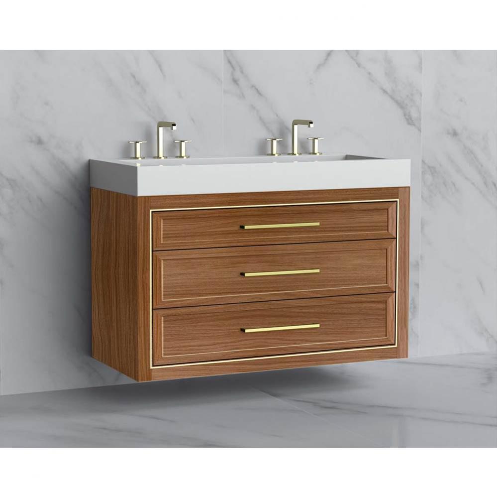 Madeli Renaissance 48D'' Wall hung Vanity Cabinet in Natural Walnut/HW: Handles Brushed